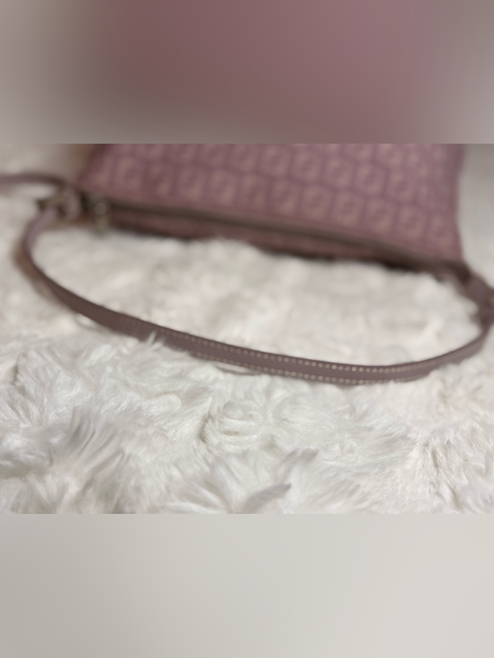 Vintage Fendi Pink Zucchino FF Mini Baguette/Pochette Shoulder Bag Y2K - Picture 9 of 11